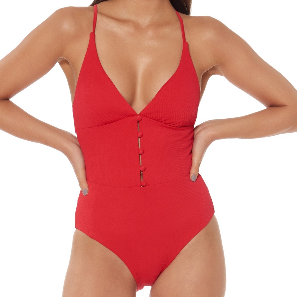 Red Carter Juanita Ribbed One Piece